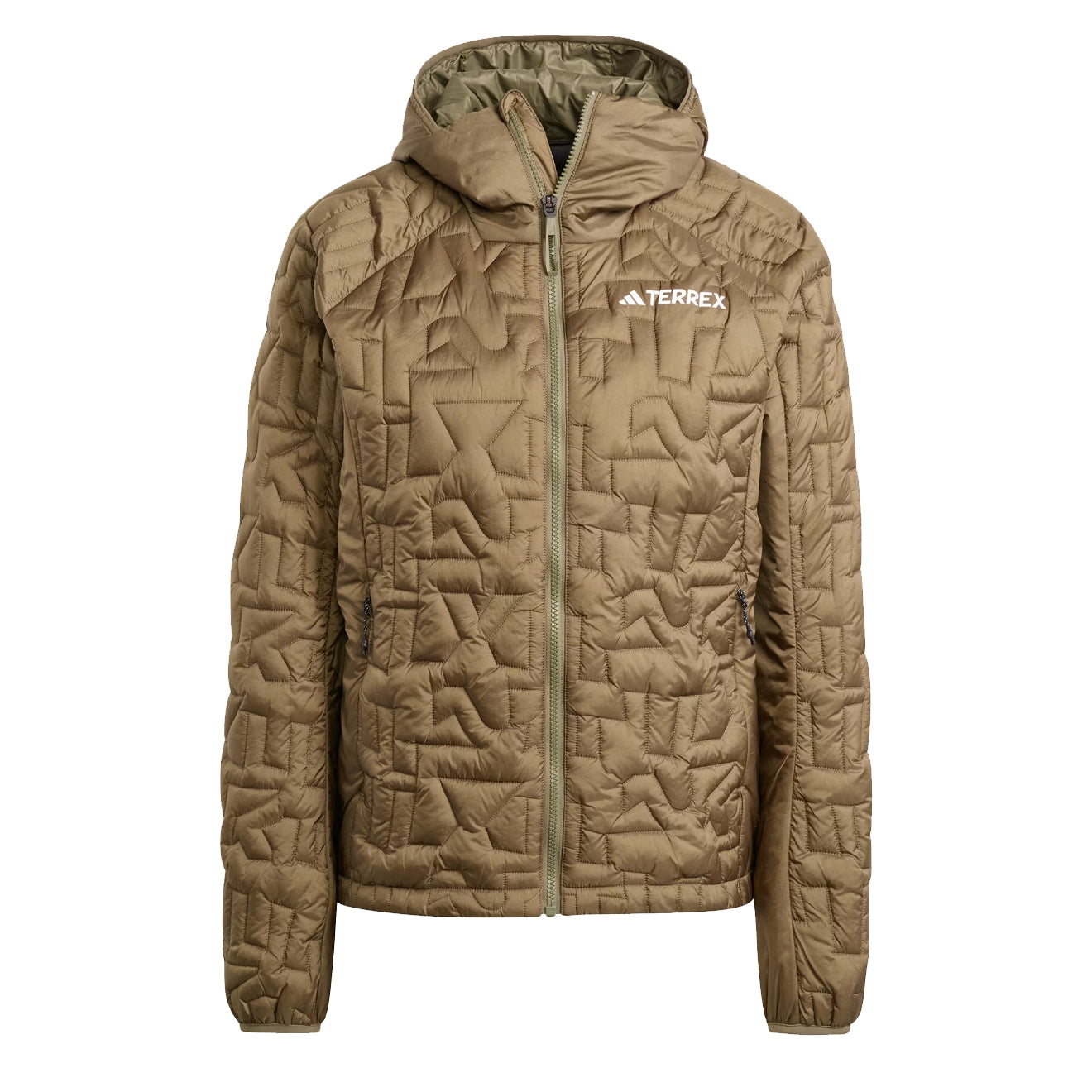 Adidas Terrex Womens Terrex Xperior Primaloft Loose Fill Insulated Hooded Jacket Olive Strata - The Sporting Lodge