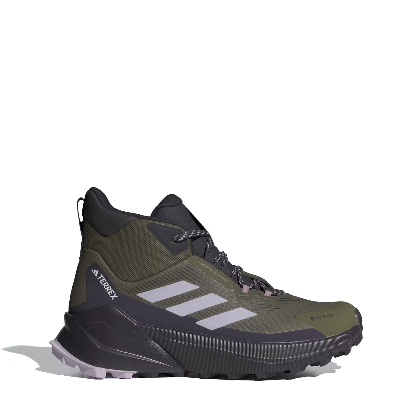 Adidas Terrex Womens Trailmaker 2.0 Mid Gore-Tex Hiking Shoes Olive Strata / Silver Dawn / Aurora Black - The Sporting Lodge