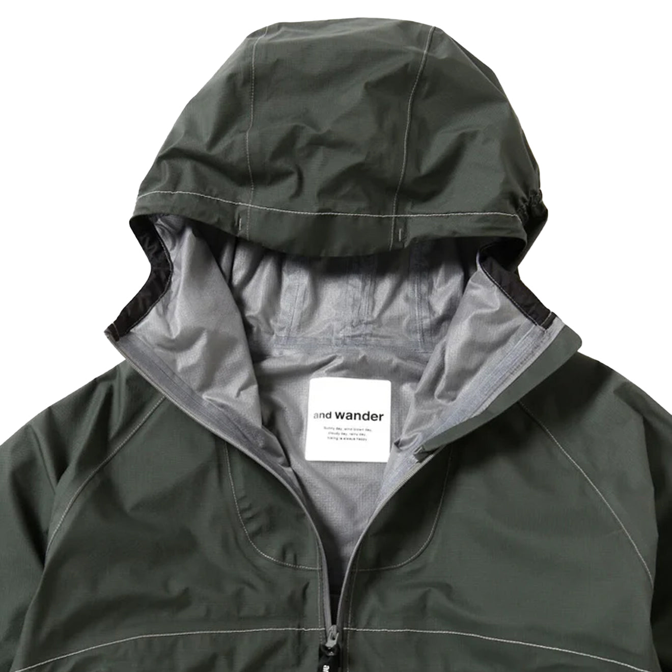 And Wander 3L UL Rain Jacket Green - The Sporting Lodge