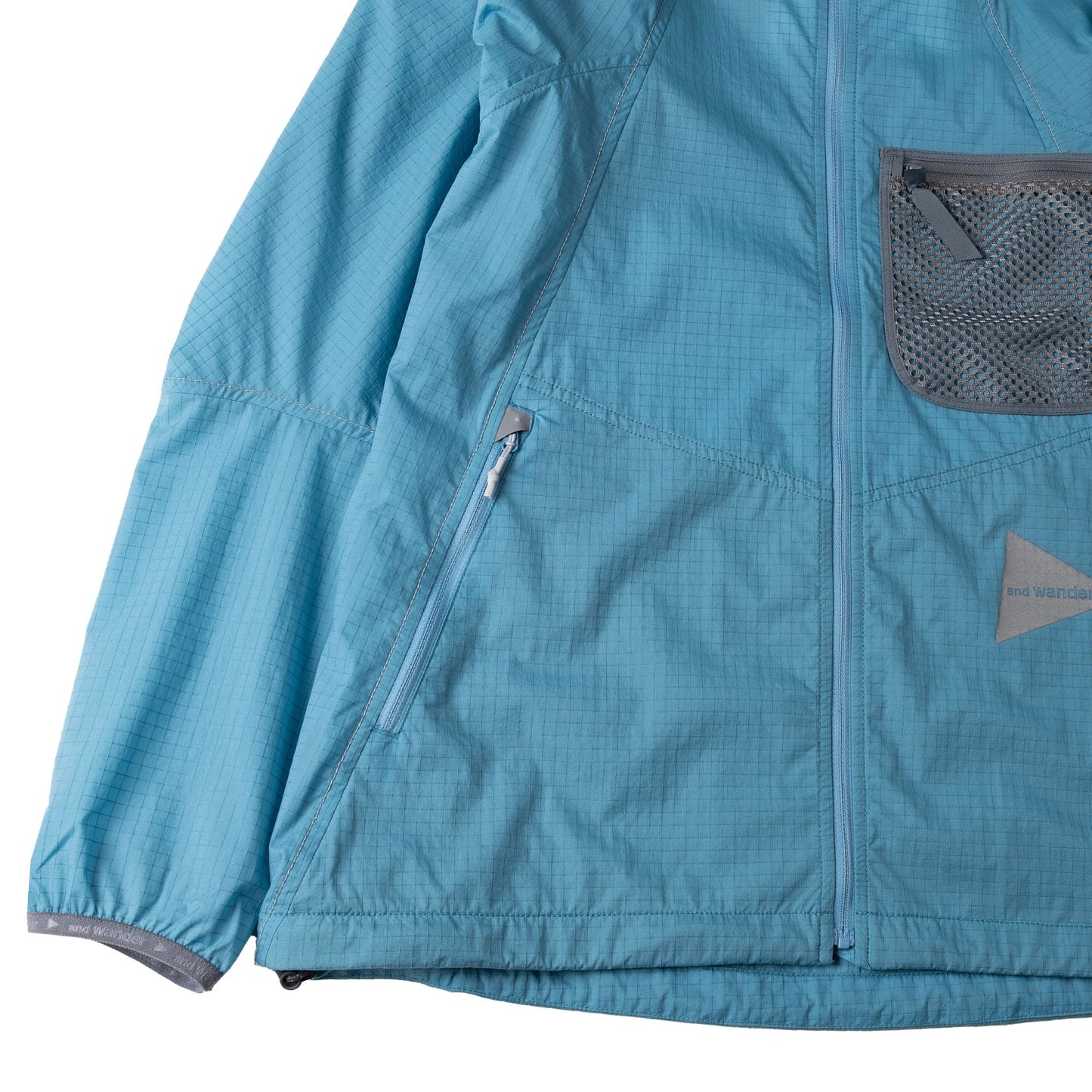 And Wander Breath Rip Hoodie Light Blue - The Sporting Lodge