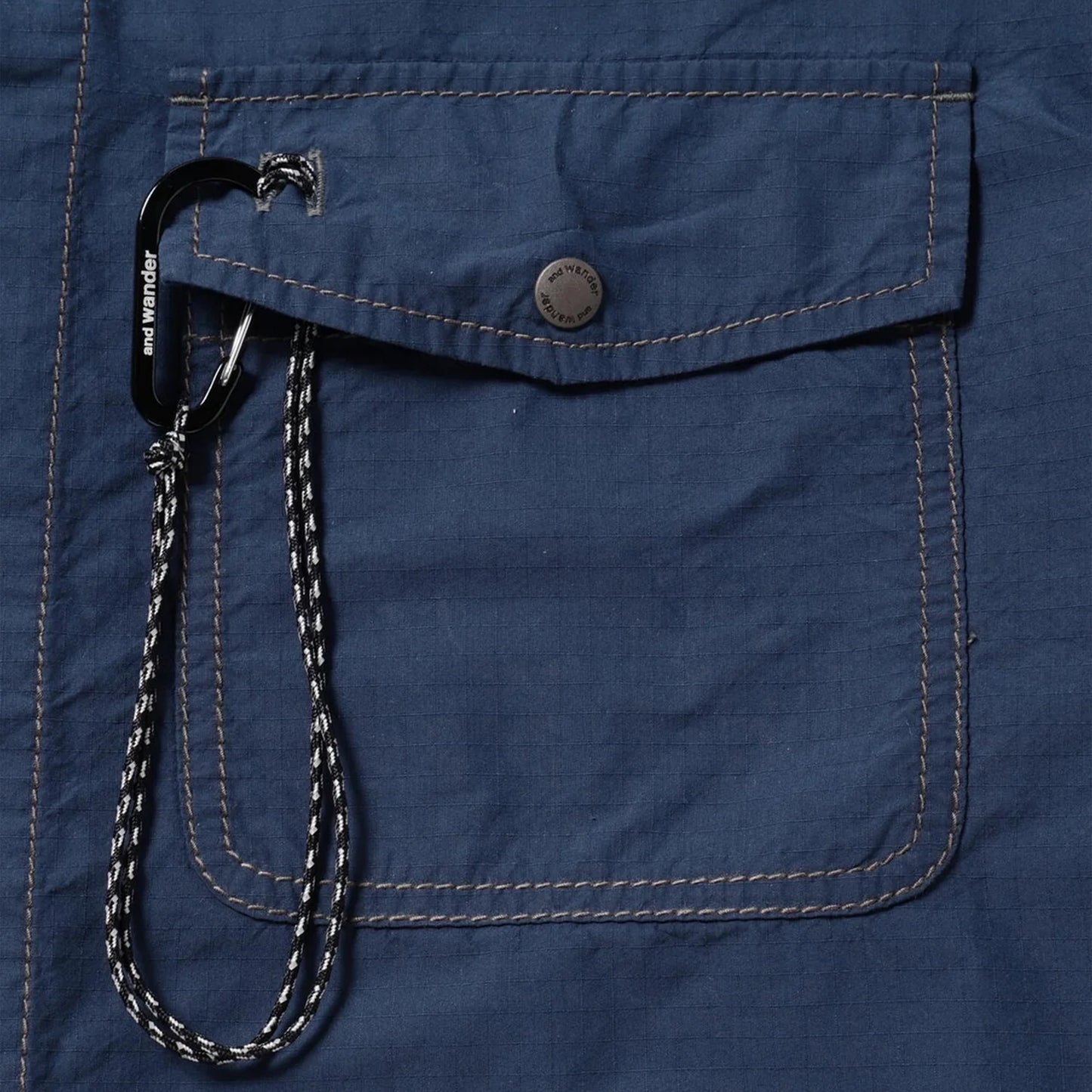 And Wander Cordura Cotton Rip Shirt Jacket Blue - The Sporting Lodge