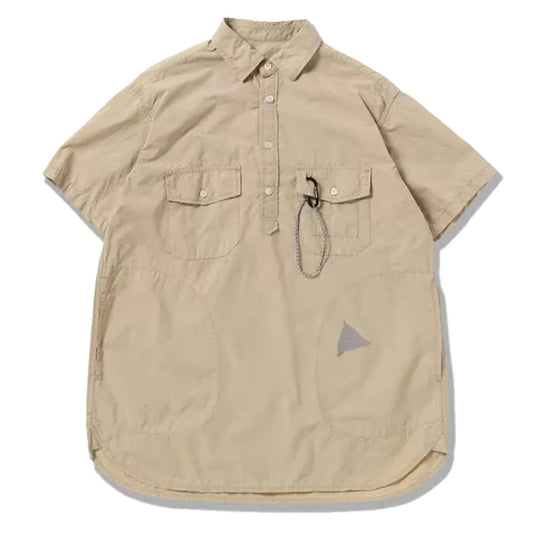And Wander Cordura Typewriter S/S Over Shirt Beige - The Sporting Lodge