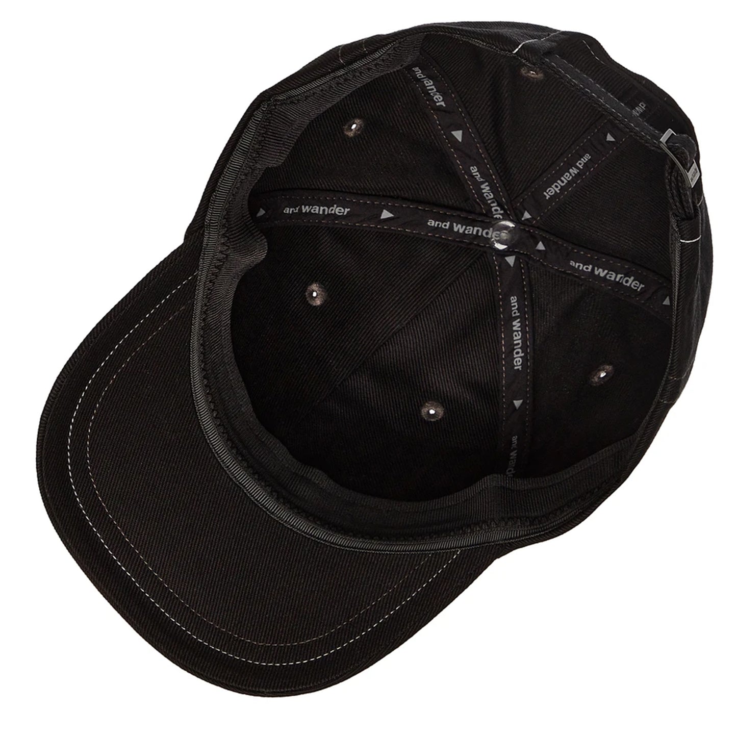 And Wander Cotton Twill Cap Black - The Sporting Lodge