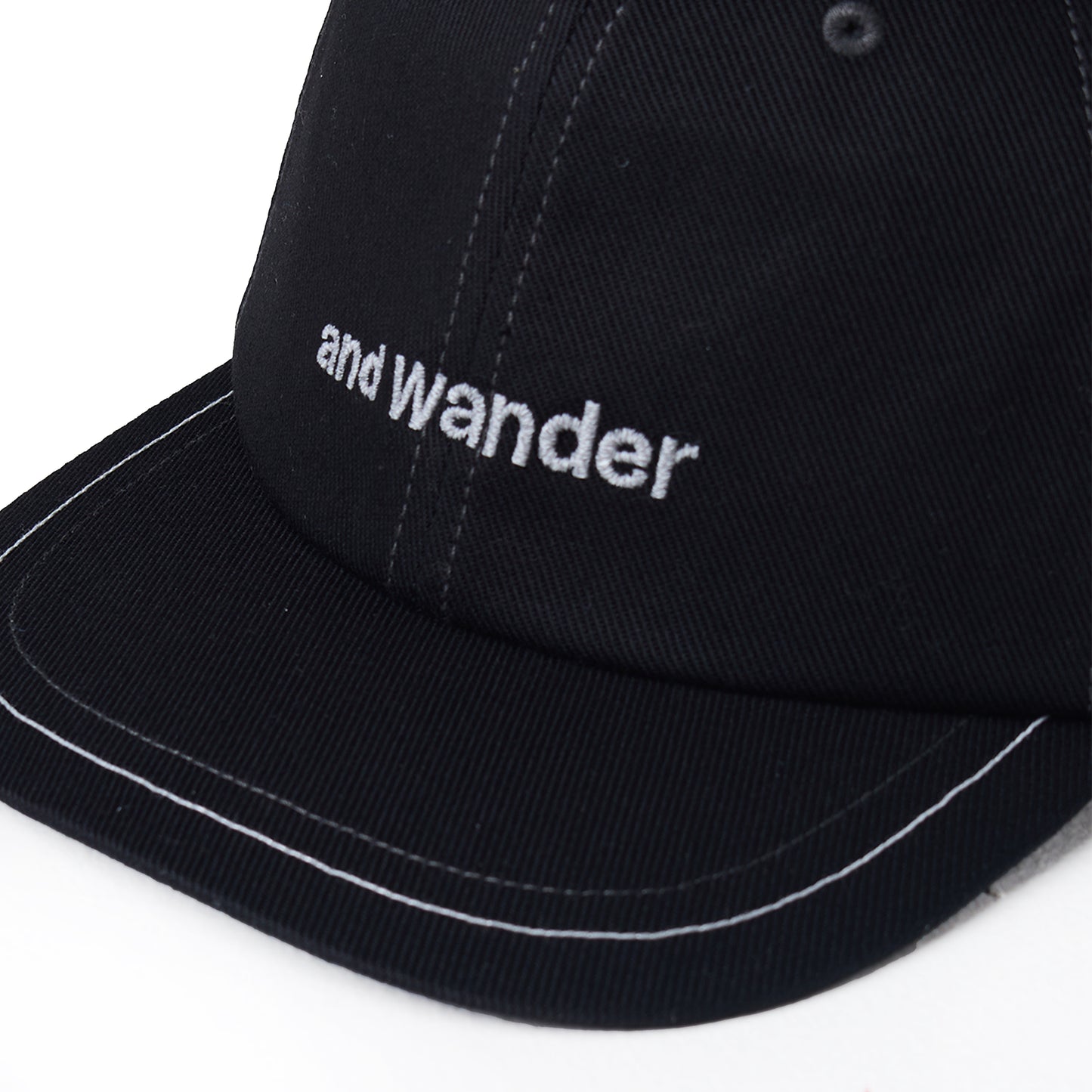 And Wander Cotton Twill Cap Black - The Sporting Lodge