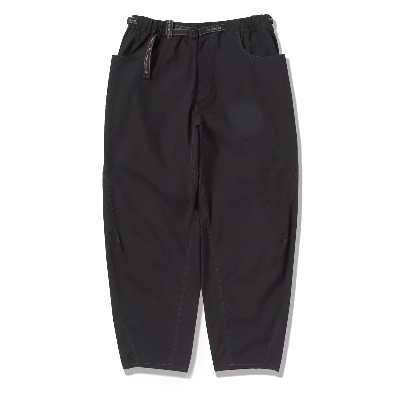 And Wander High Count Cloth Wide Pants Black