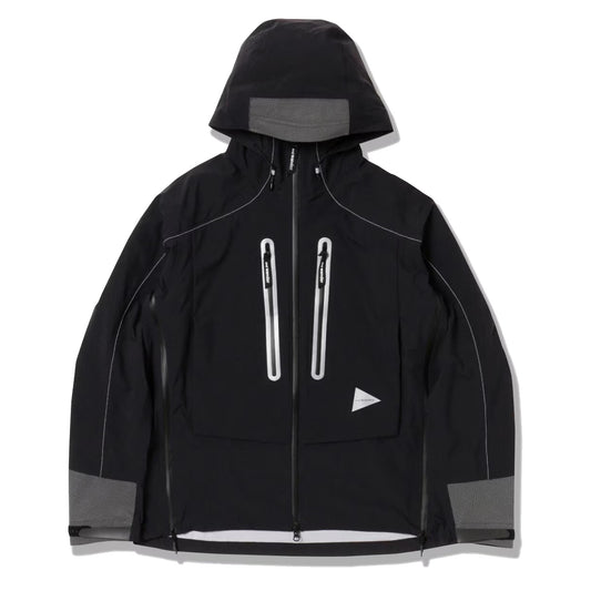 And Wander Pertex Shield Rain Jacket Black - The Sporting Lodge