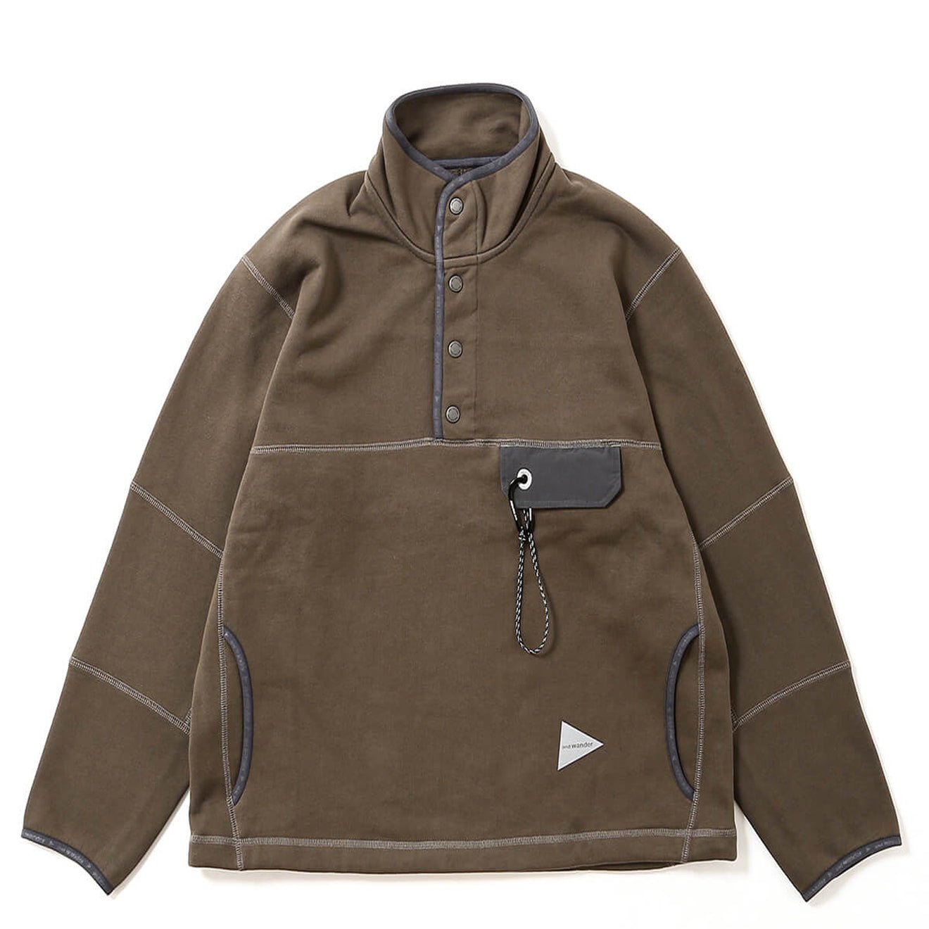 And Wander Sweat Pullover Khaki - The Sporting Lodge