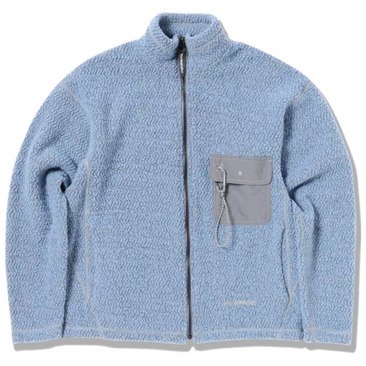 And Wander Womens Re Wool Jq Stand Zip Light Blue - The Sporting Lodge