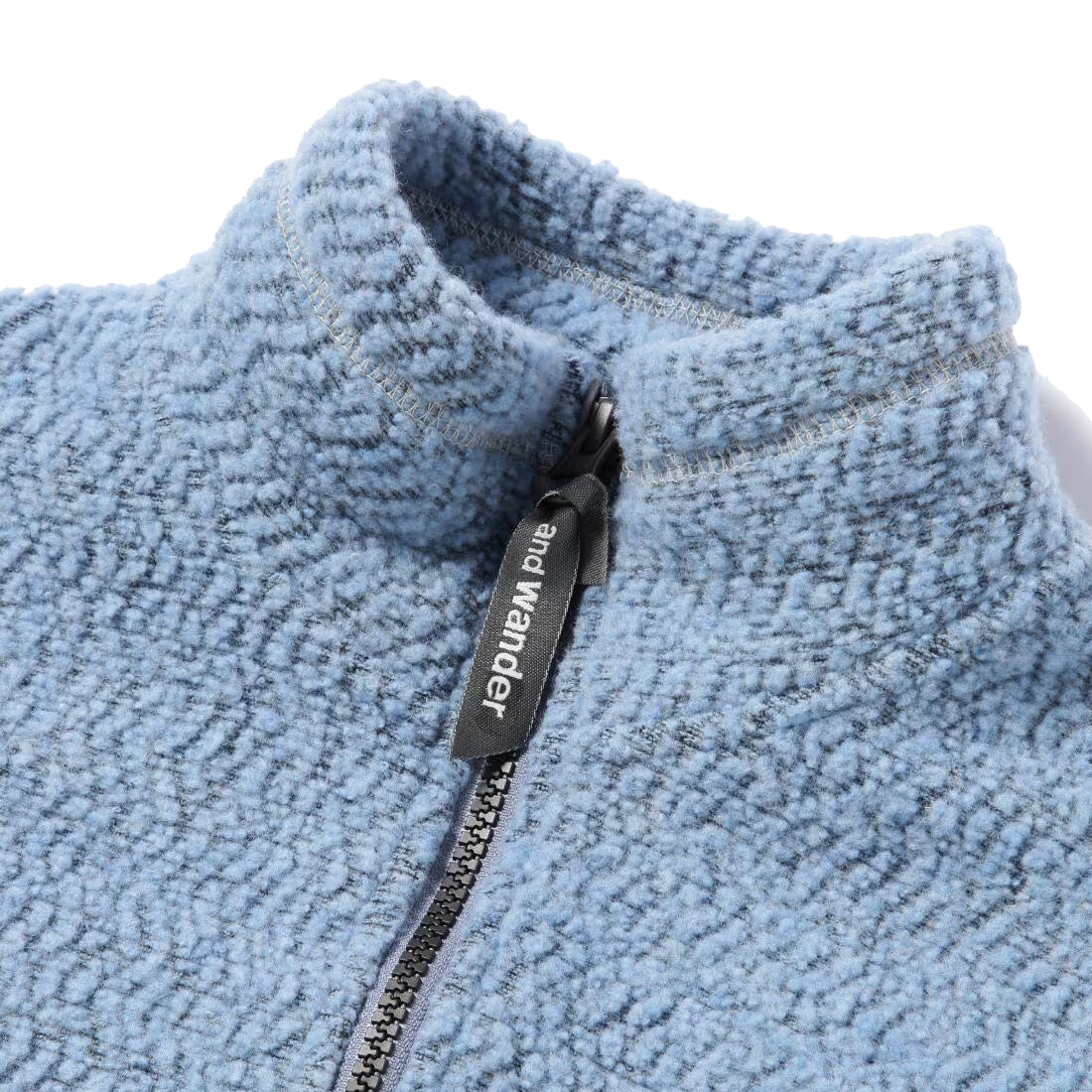 And Wander Womens Re Wool Jq Stand Zip Light Blue - The Sporting Lodge