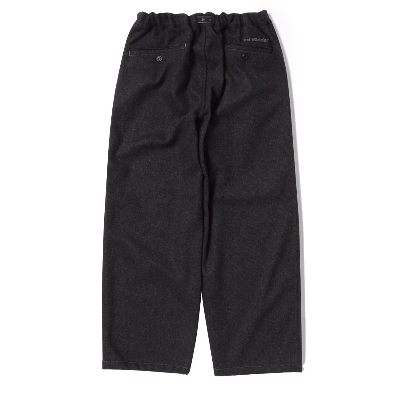 And Wander Womens Rewool Tweed Wide Pants Dark Gray - The Sporting Lodge