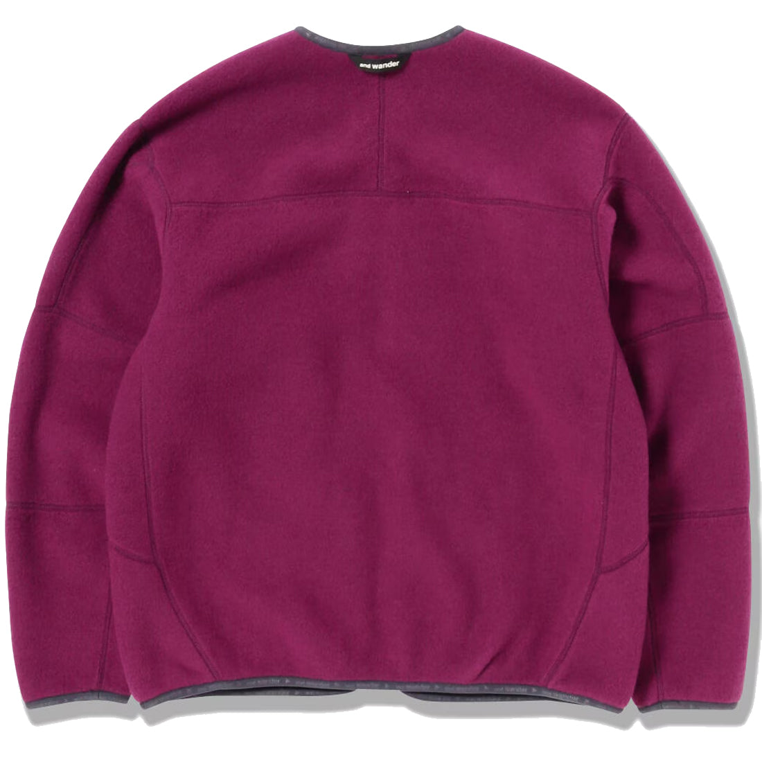 And Wander Womens Wool Fleece Cardigan Purple - The Sporting Lodge