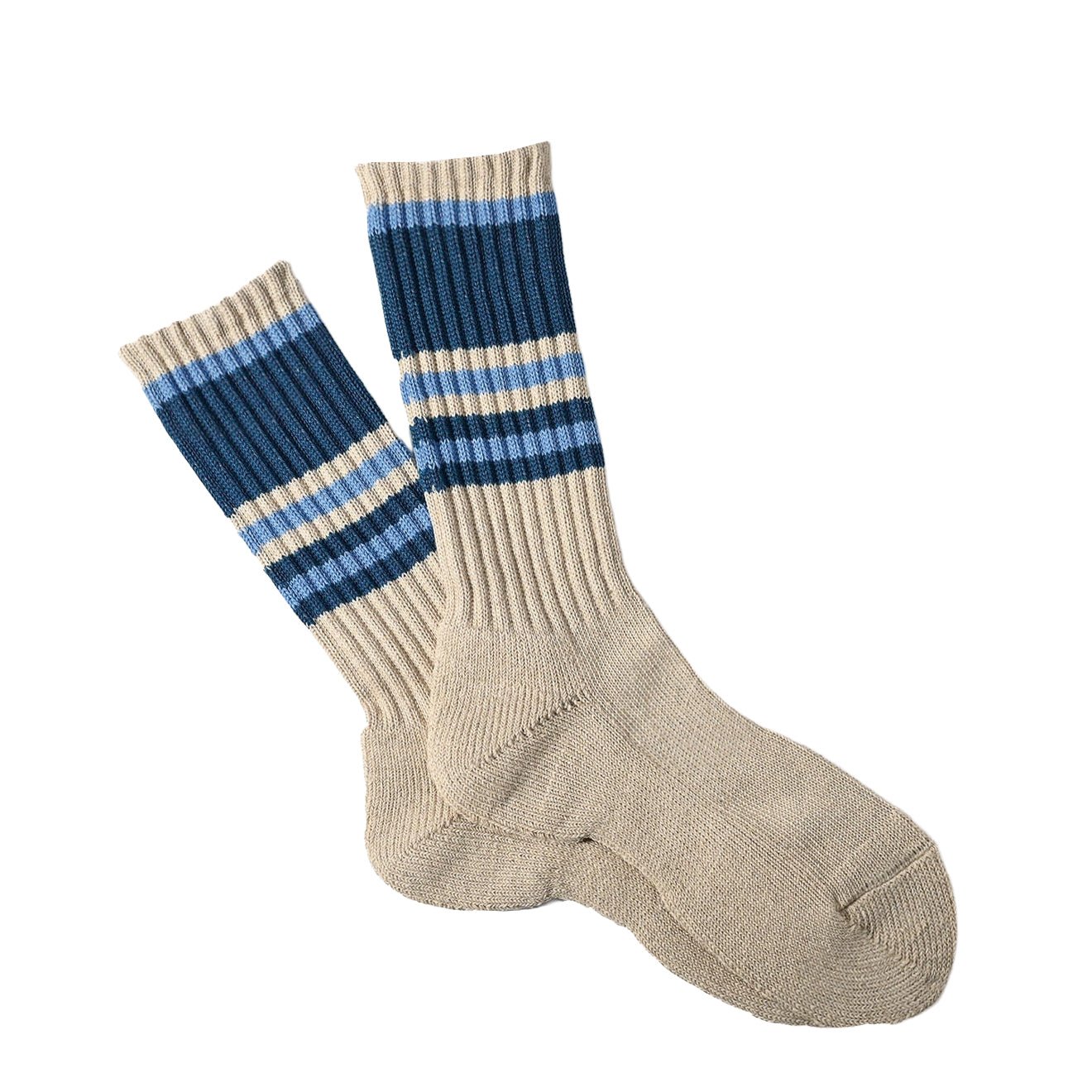 Anonymous Ism Hemp Random Line Pile Crew Socks Blue - The Sporting Lodge