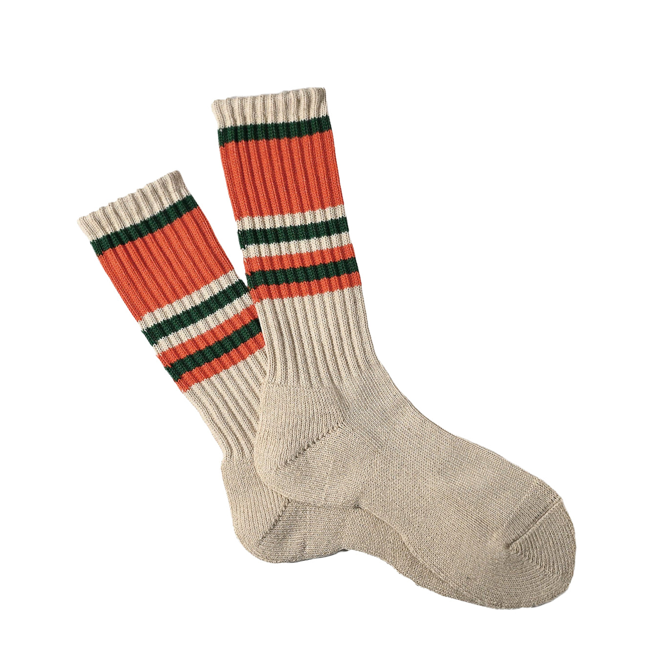 Anonymous Ism Hemp Random Line Pile Crew Socks Orange
