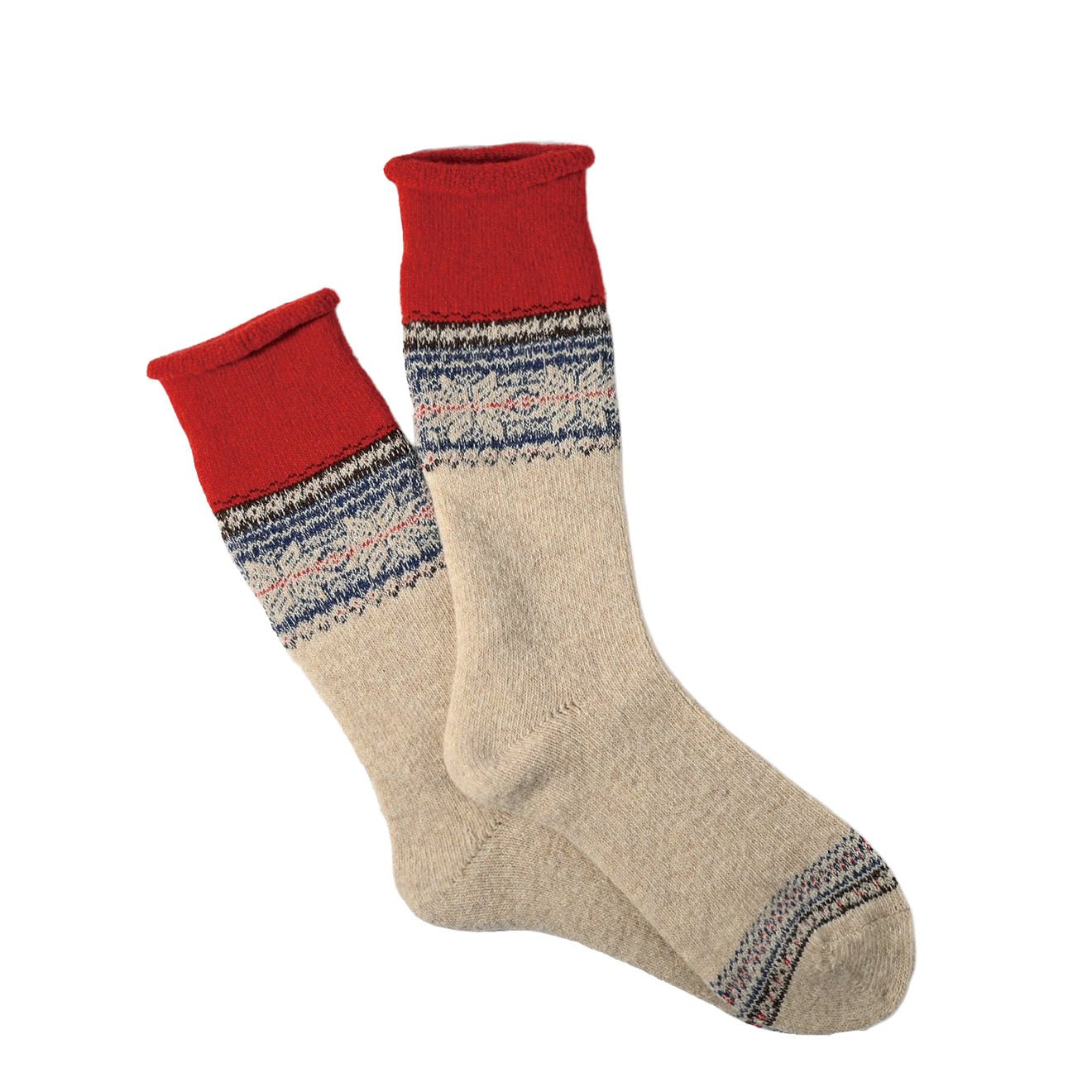 Anonymous Ism LG Wool Cashmere Pile Snow Crew Socks Beige - The Sporting Lodge