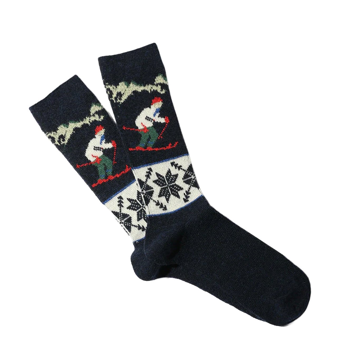 Anonymous Ism Wool Ski JQ Crew Socks Navy - The Sporting Lodge