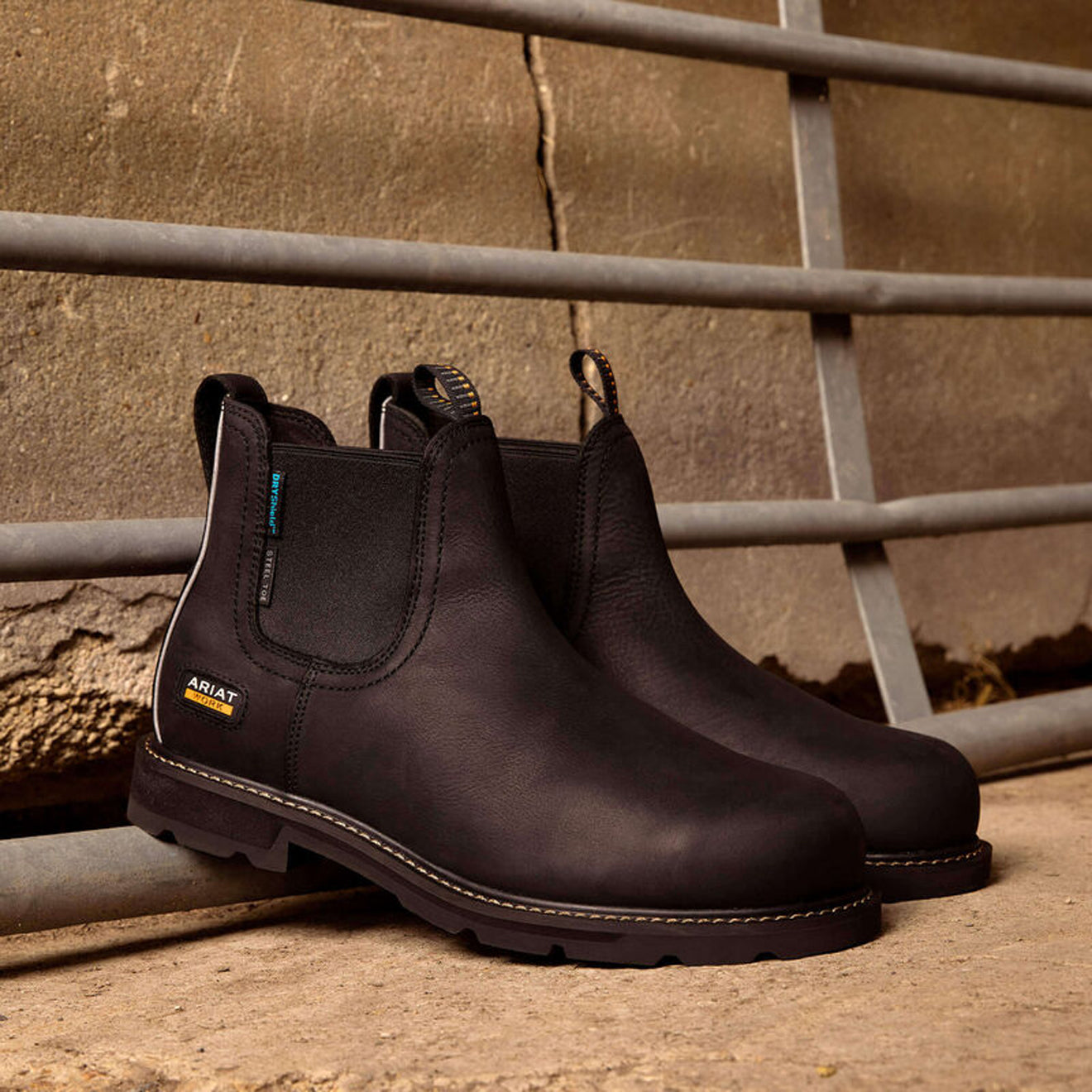 Ariat Groundbreaker Chelsea Waterproof Steel Toe Work Boot Black - The Sporting Lodge