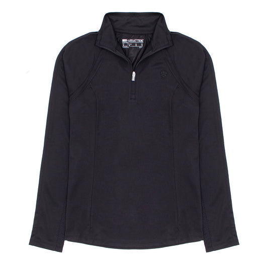 Ariat Womens Sunstopper 3.0 1/4 Zip Baselayer Black - The Sporting Lodge