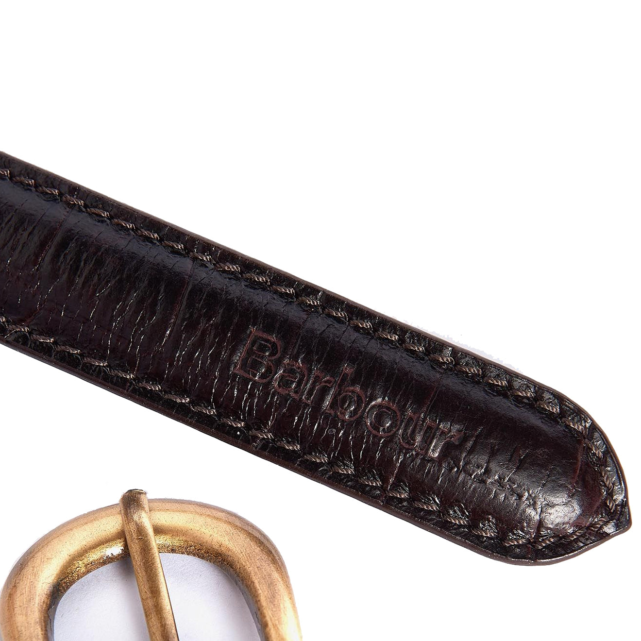 Barbour Womens Faux Croc Leather Belt Classic Black Cherry - The Sporting Lodge