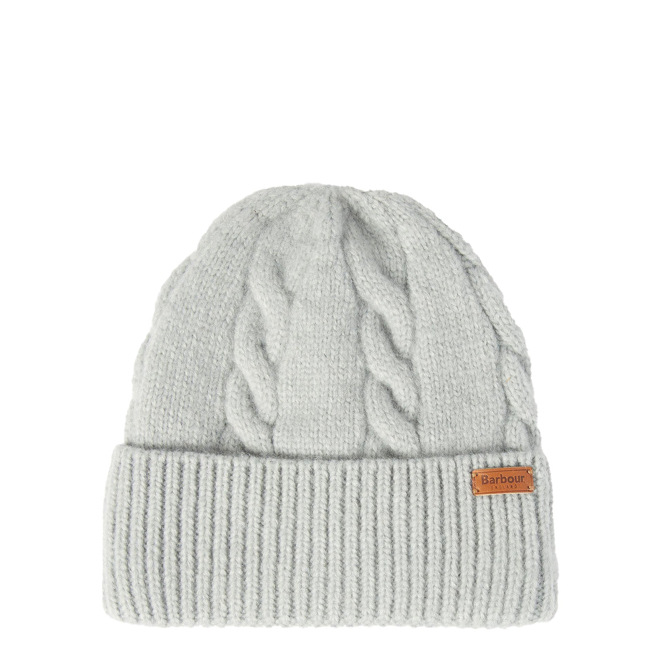 Barbour Womens Meadow Cable Knit Beanie Light Grey - The Sporting Lodge