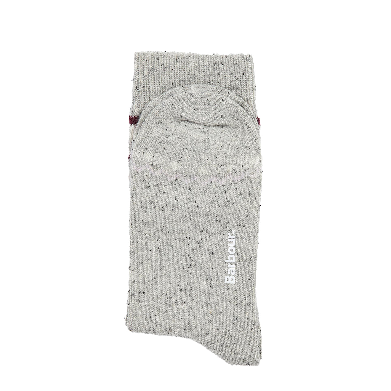 Barbour Anaise Fair Isle Sock Light Grey/Cabernet - The Sporting Lodge