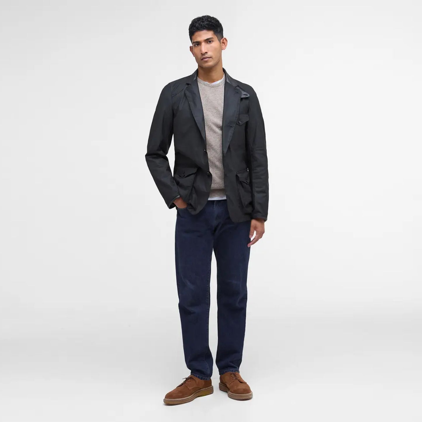 Barbour Beacon Sports Wax Jacket Black - The Sporting Lodge