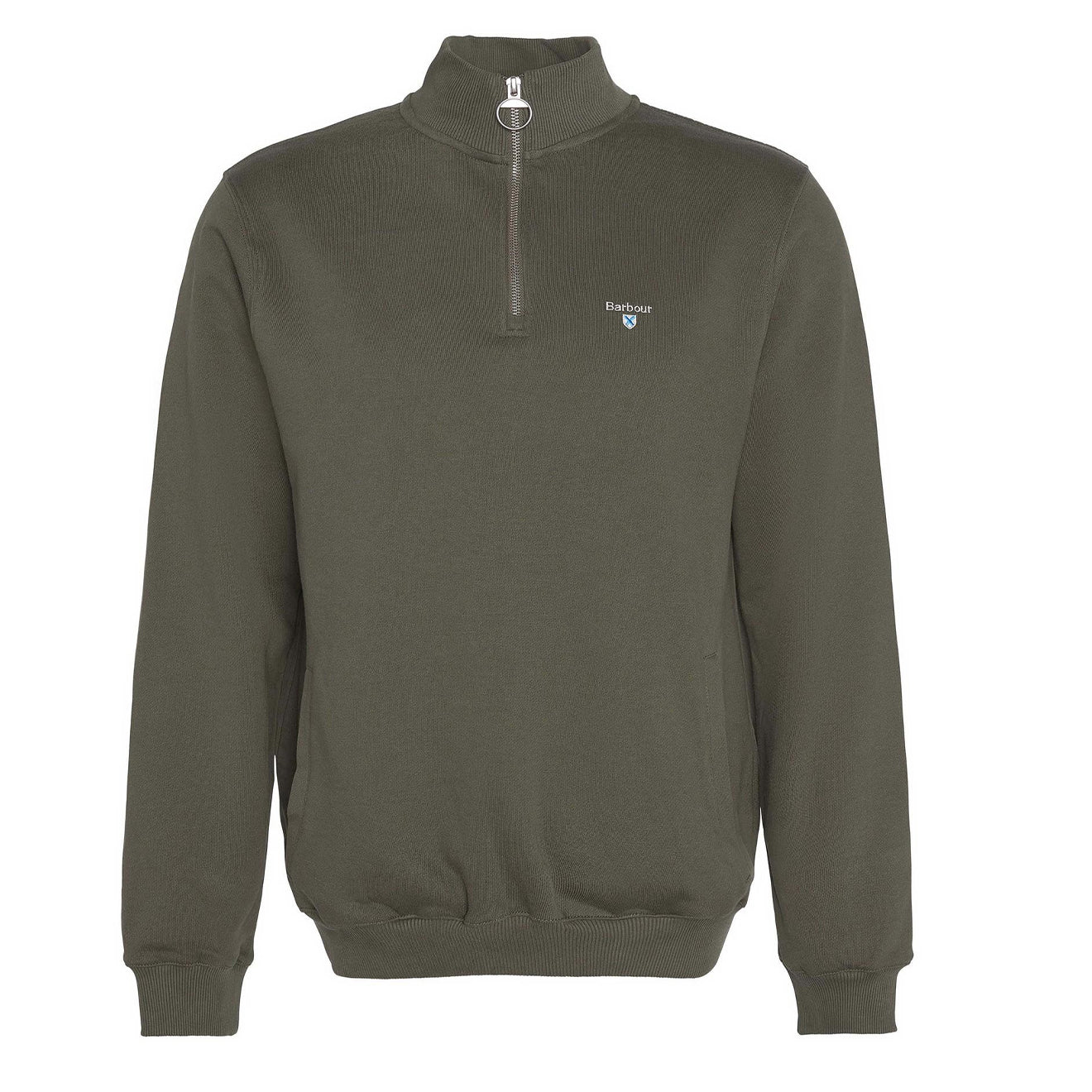 Barbour Beckhill Half Zip Sweatshirt Mid Olive - The Sporting Lodge