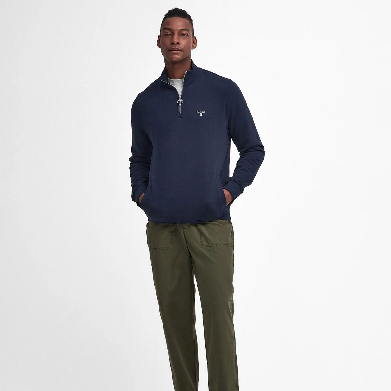 Barbour Beckhill Half Zip Sweatshirt Navy - The Sporting Lodge