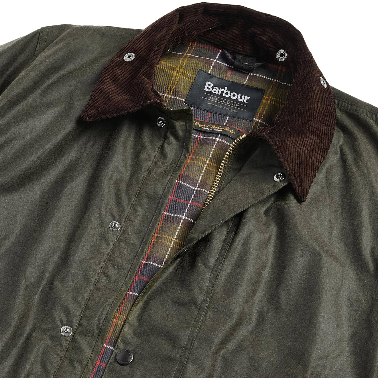 Barbour Border Waxed Jacket Archive Olive - The Sporting Lodge
