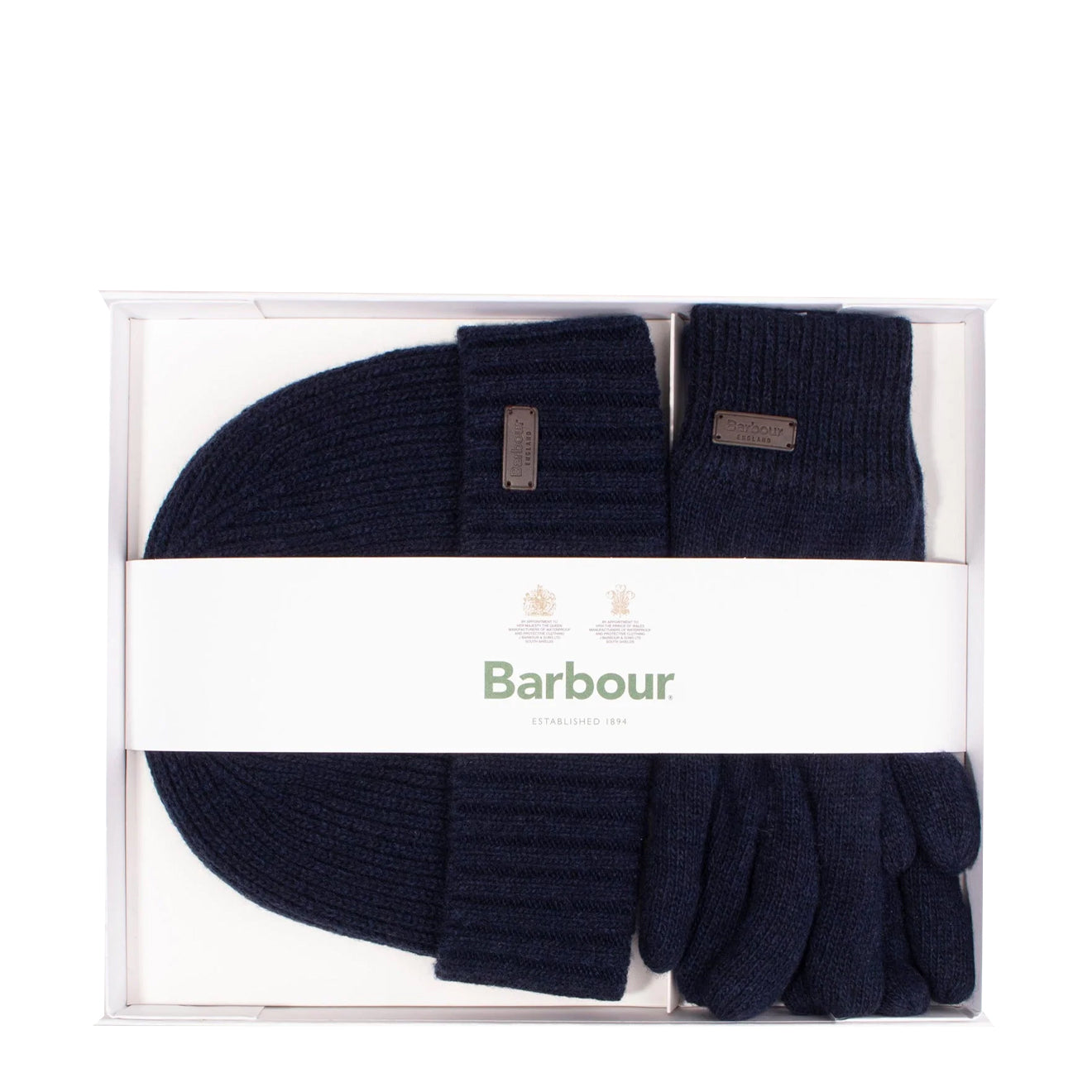 Barbour Carlton Beanie & Gloves Gift Set Navy - The Sporting Lodge
