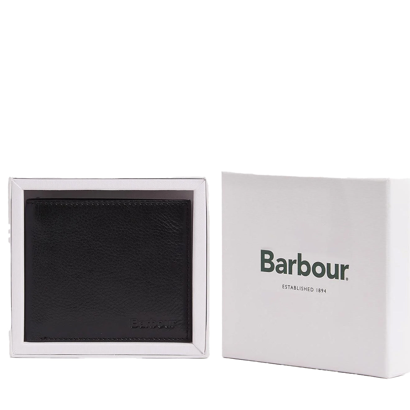 Barbour Colwell Leather Billfold Wallet Black/Classic - The Sporting Lodge