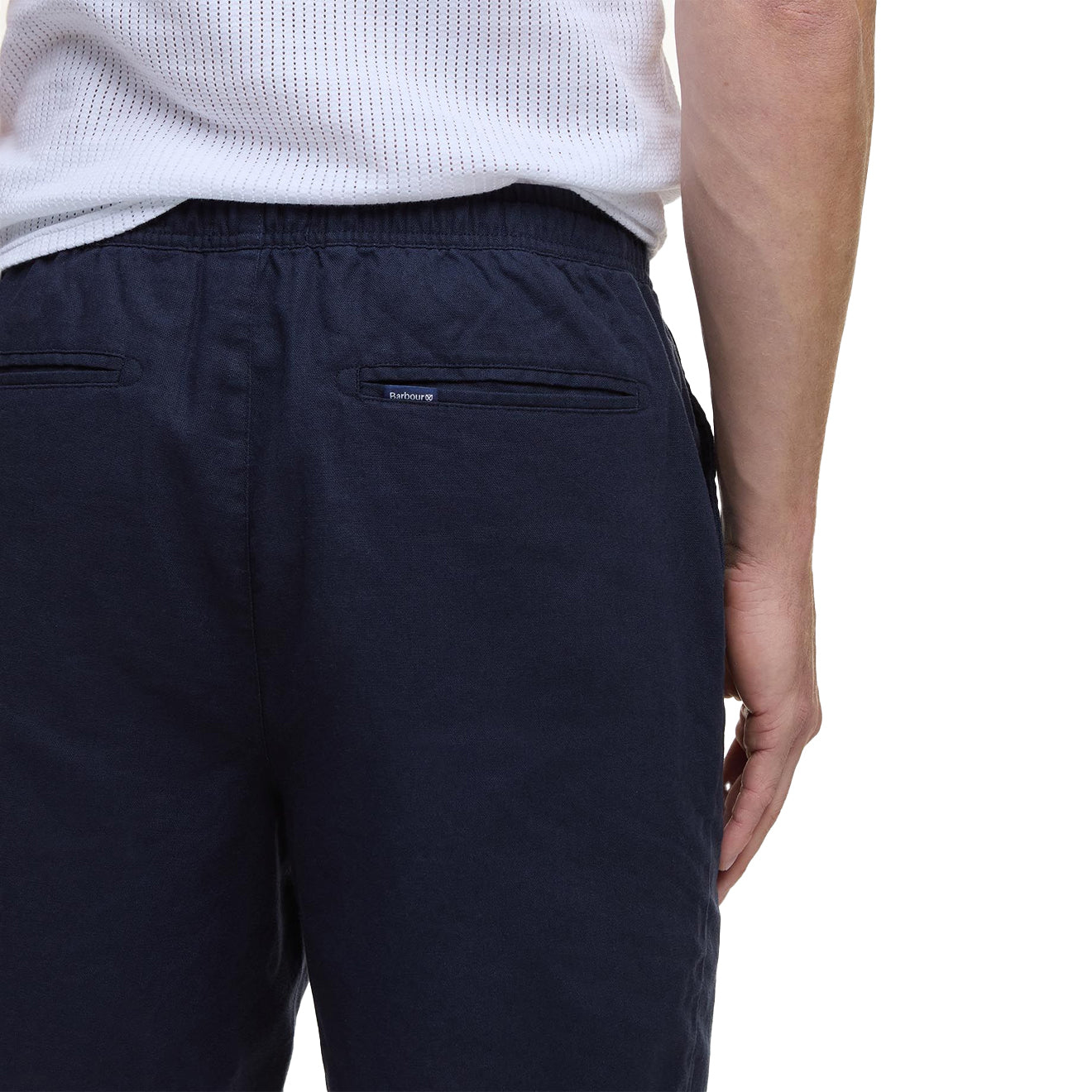 Barbour Cotton Linen Relaxed Short Navy