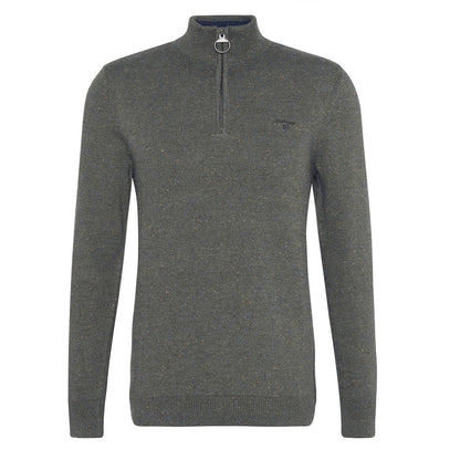 Barbour Cotton Tainsbury Half Zip Sweater Olive - The Sporting Lodge