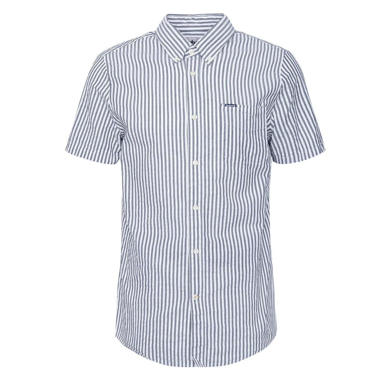 Barbour Cresswell Seersucker Summer Fit Shirt Navy - The Sporting Lodge