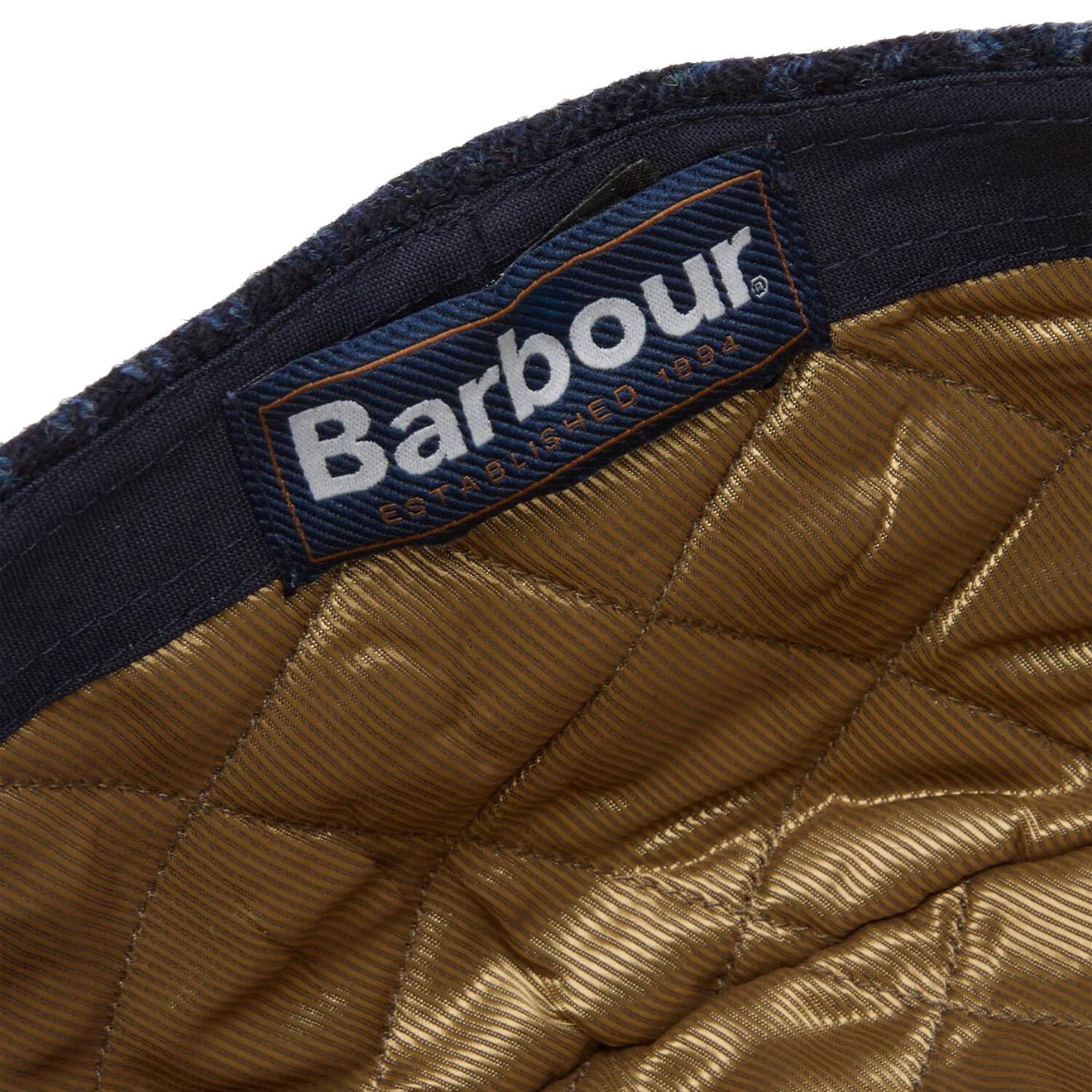 Barbour Deveron Tweed Flat Cap Navy - The Sporting Lodge