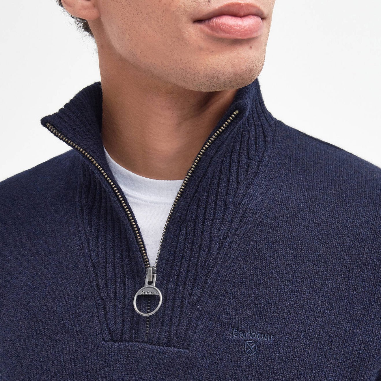 Barbour Essential Half Zip Jumper Navy - The Sporting Lodge