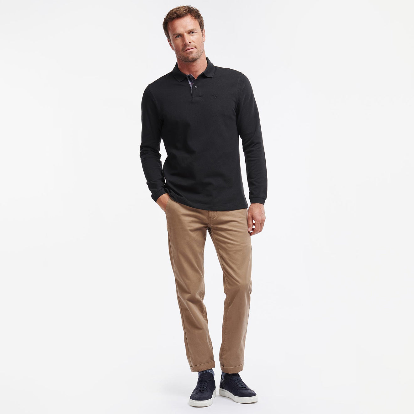 Barbour Essential L/S Polo Shirt Black