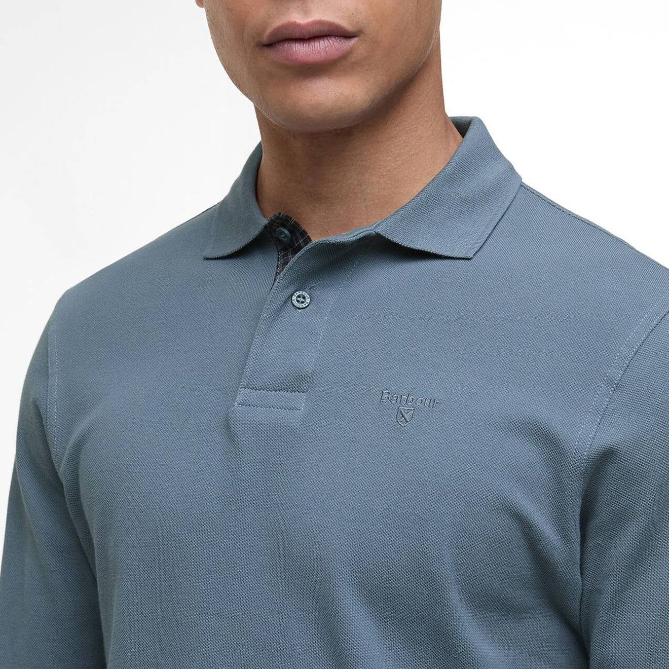 Barbour Essential L/S Polo Shirt Bluestone