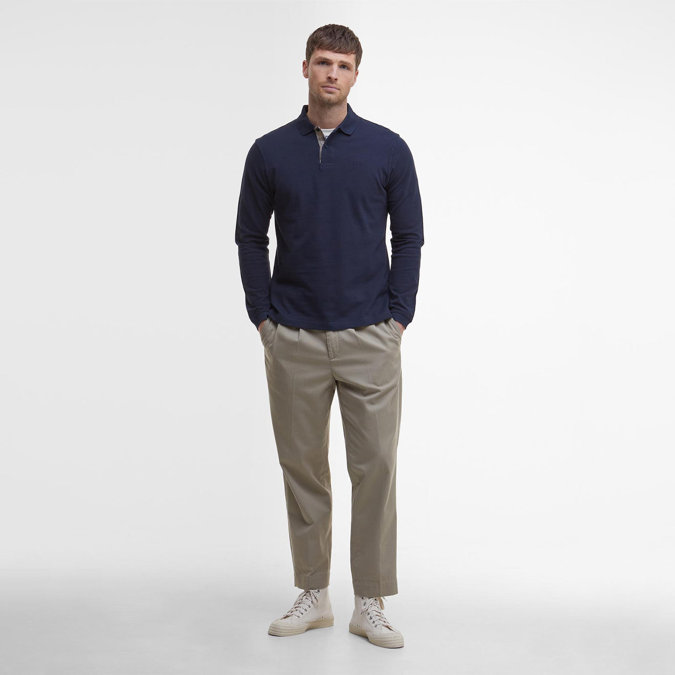 Barbour Essential L/S Polo Shirt Navy