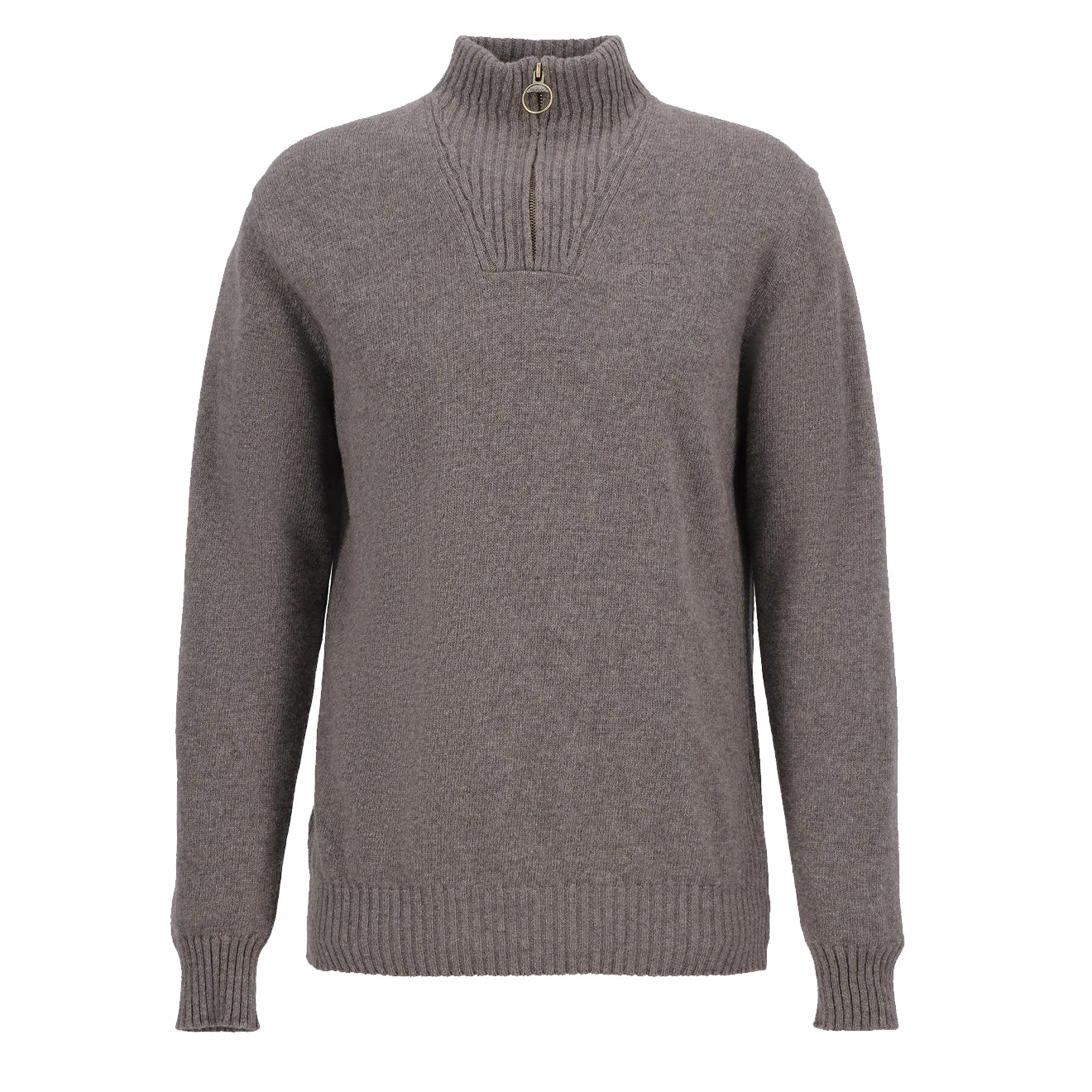 Barbour Essential Lambswool Half Zip Knitted Jumper Dark Stone - The Sporting Lodge