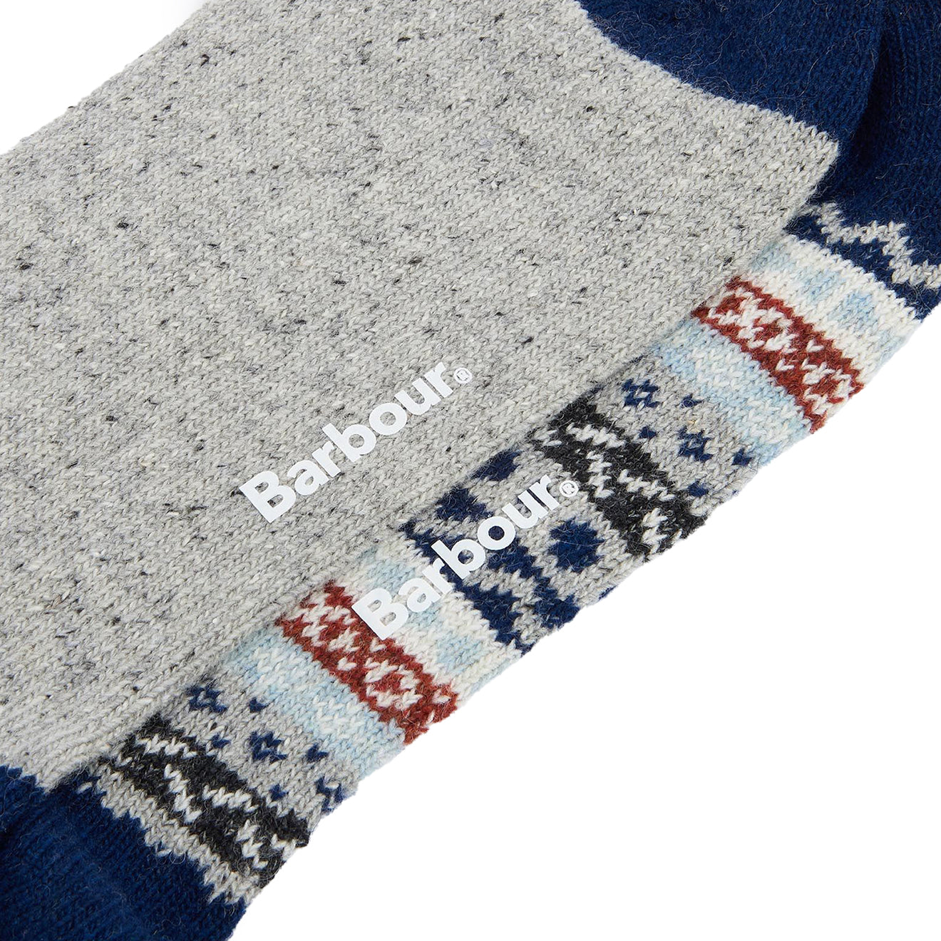 Barbour Fair Isle Sock 2 Pack Blue Granite Mix - The Sporting Lodge