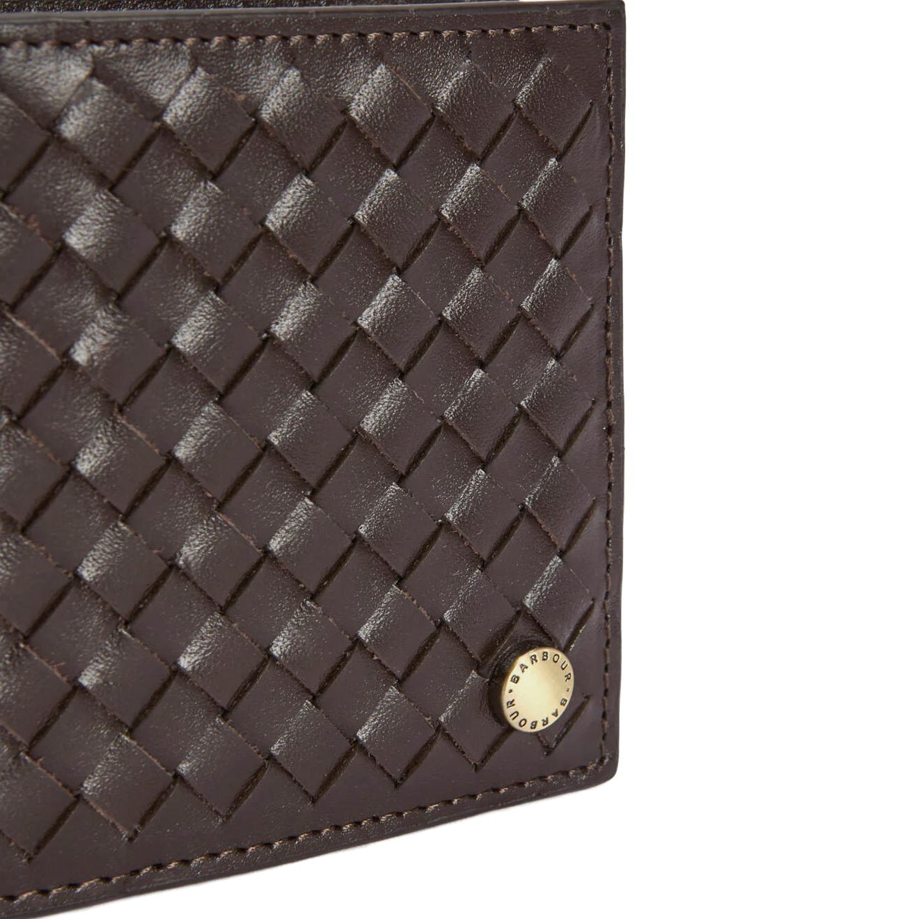 Barbour Farne Woven Leather Wallet Brown