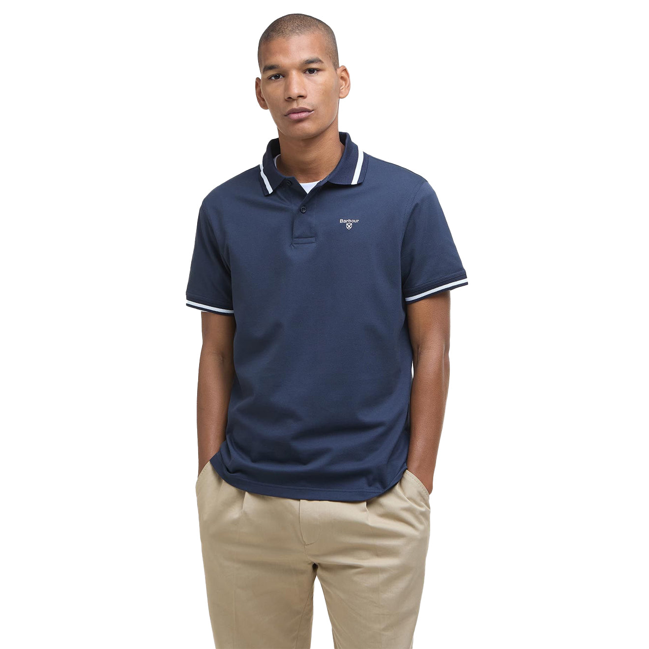Barbour Ferrybridge Lightweight Tailored Fit Polo Shirt Navy - The Sporting Lodge