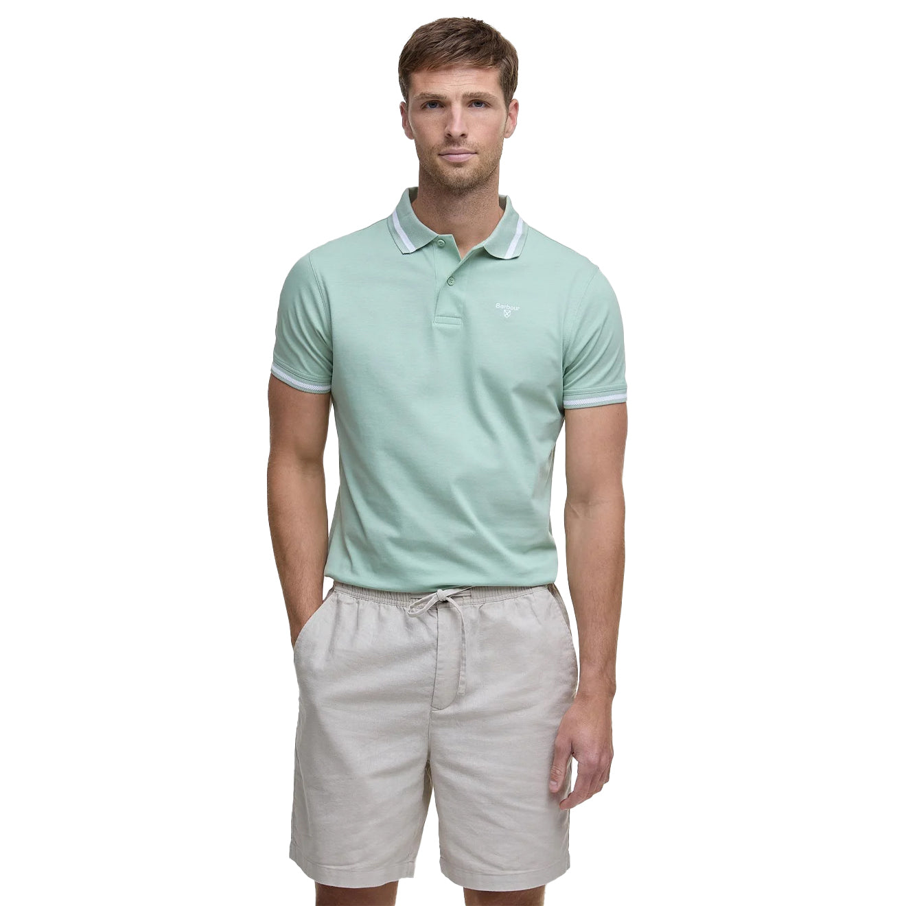 Barbour Ferrybridge Lightweight Tailored Fit Polo Shirt Pale Apple - The Sporting Lodge