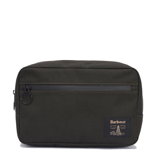 Barbour Field Canvas Washbag Olive/Black - The Sporting Lodge