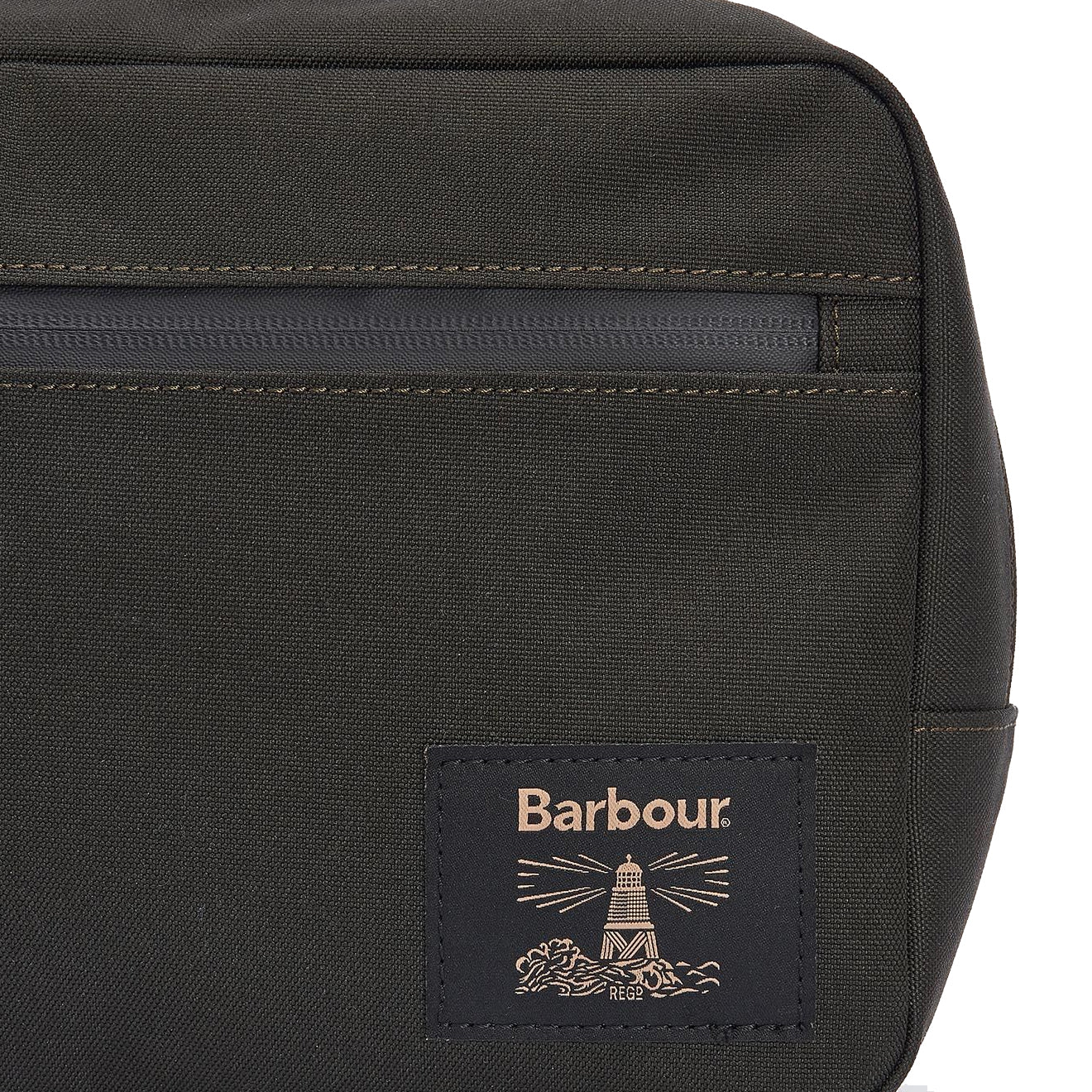 Barbour Field Canvas Washbag Olive/Black - The Sporting Lodge