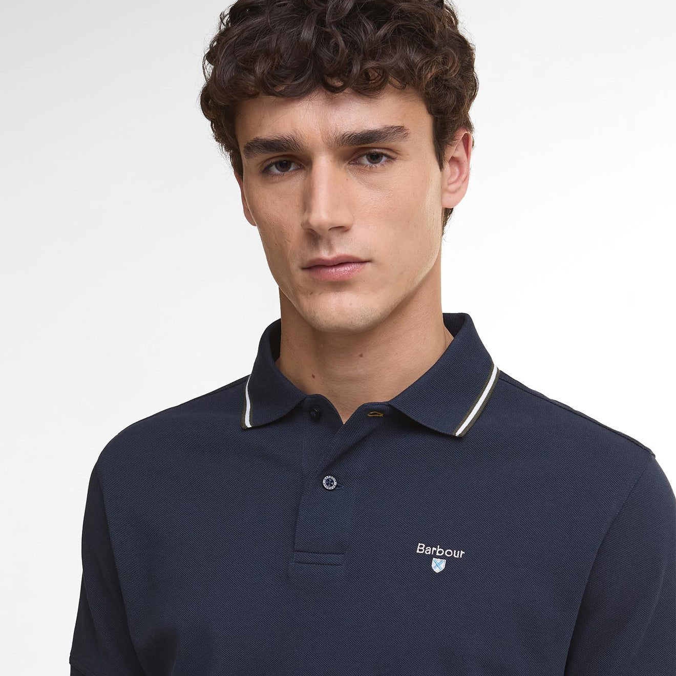 Barbour Fielding Tailored Polo Shirt Navy - The Sporting Lodge