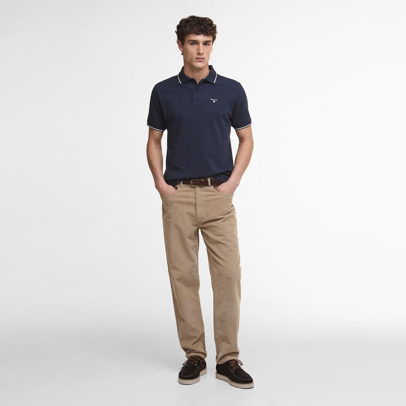 Barbour Fielding Tailored Polo Shirt Navy