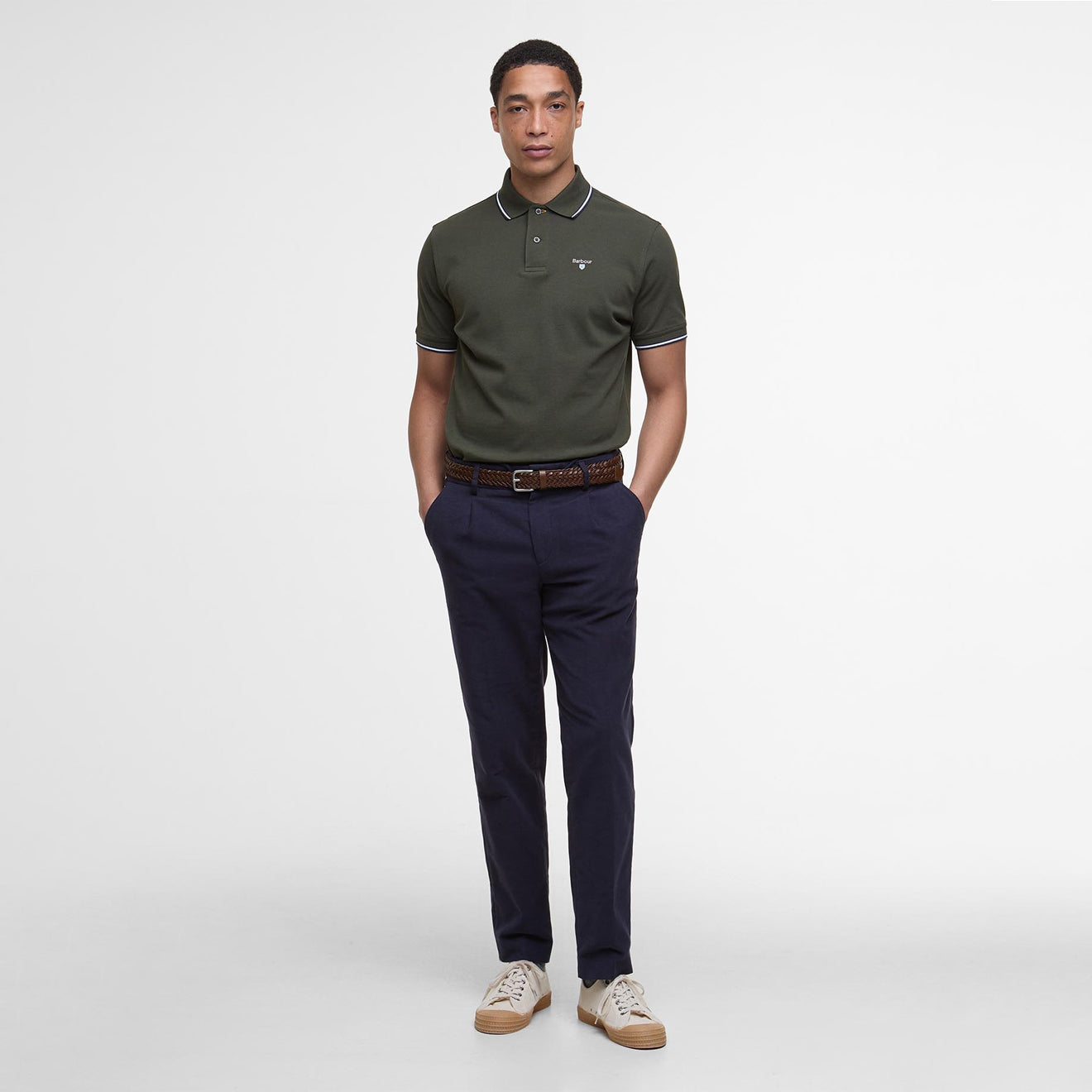 Barbour Fielding Tailored Polo Shirt Olive