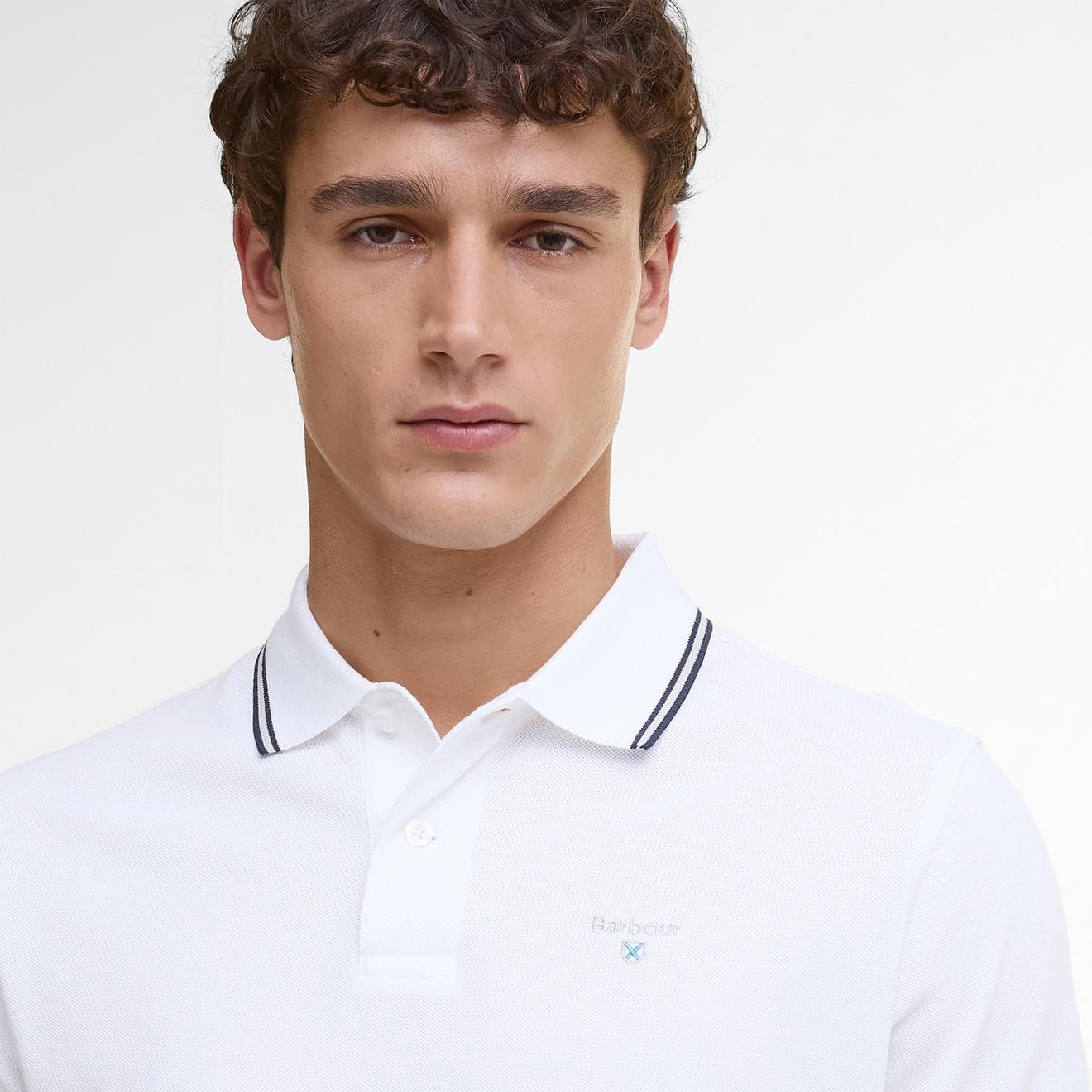 Barbour Fielding Tailored Polo Shirt White - The Sporting Lodge