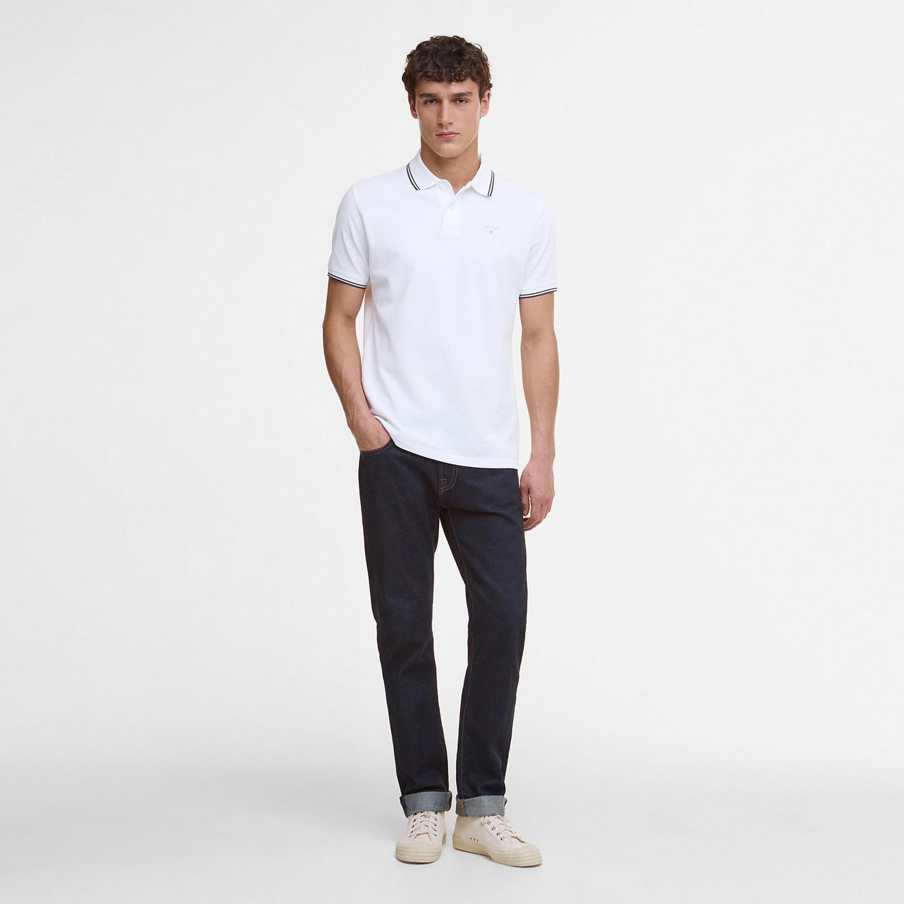 Barbour Fielding Tailored Polo Shirt White